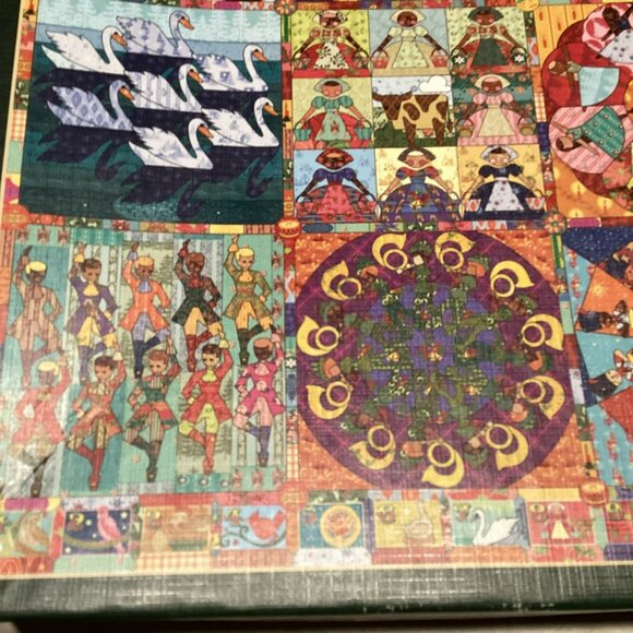Cobble Hill “Twelve Days Of Christmas Quilt” 1000 Piece Jigsaw Puzzle Random Cut - Picture 2 of 9